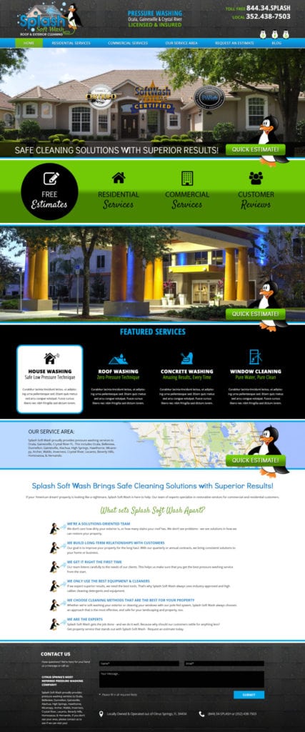 pressure washing web design melbourne, fl
